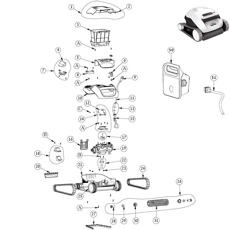 dolphin e10 cleaner replacement parts