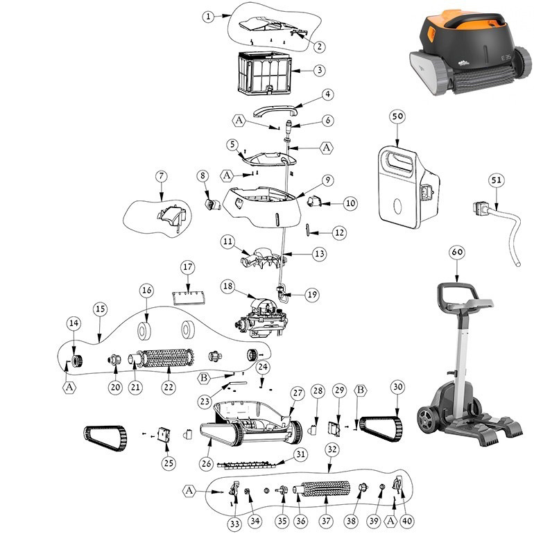 dolphin e35 cleaner parts