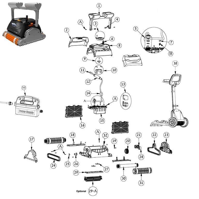 dolphin explorer pool cleaner parts