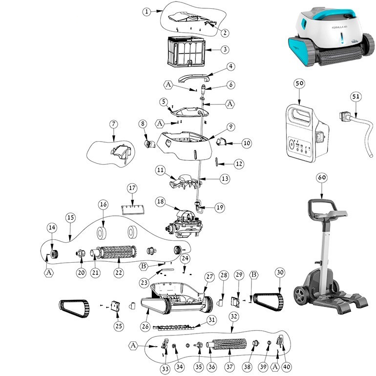 dolphin 40i cleaner parts