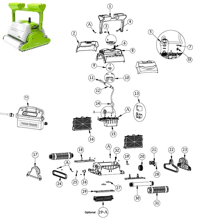 dolphin logic eco 40 pool cleaner parts