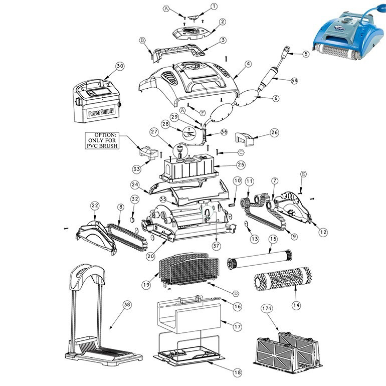 Dolphin M200 pool cleaner spare parts