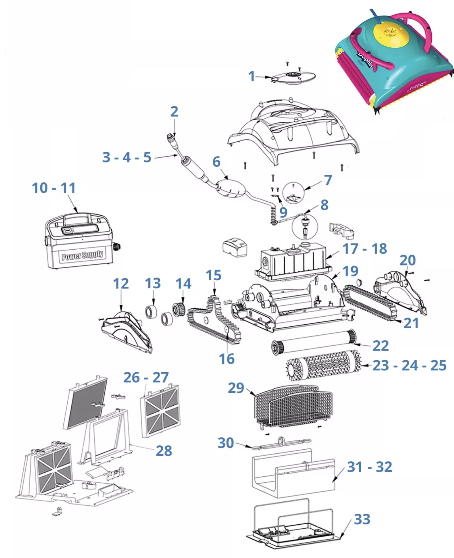 Recambios de Limpiafondo Dolphin Swift