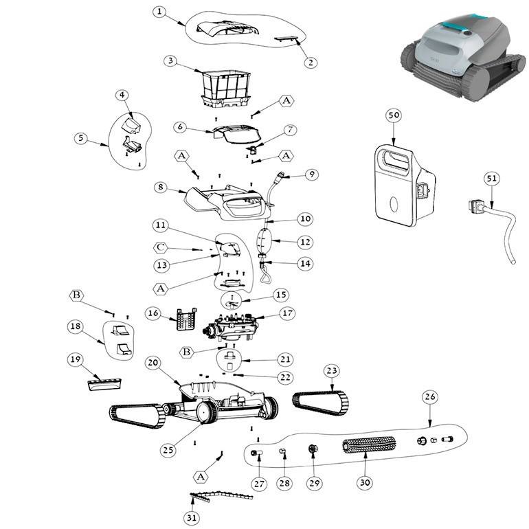 dolphin sx 10 spare parts