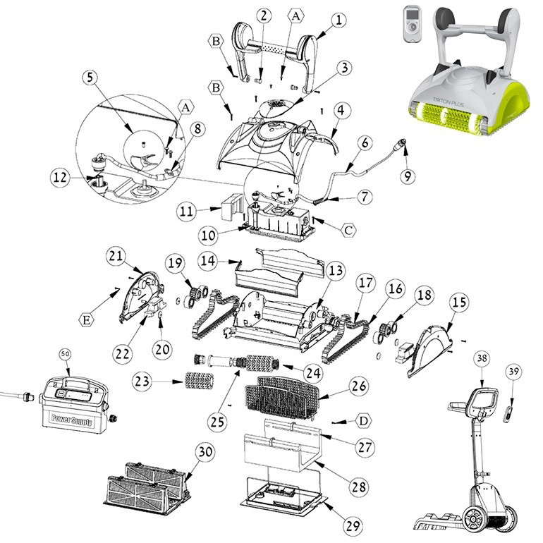 Dolphin Triton Plus pool cleaner parts