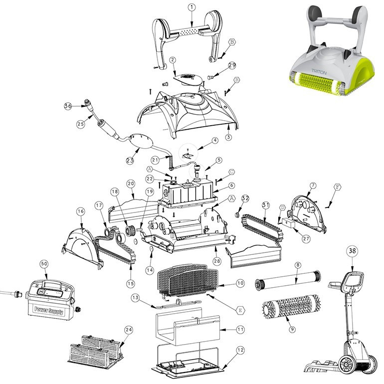 Dolphin triton pool cleaner parts