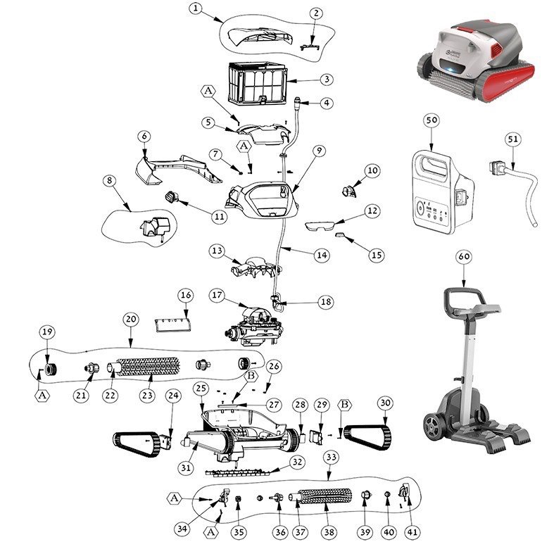 Dolphin Wolly 40i pool cleaner spare parts