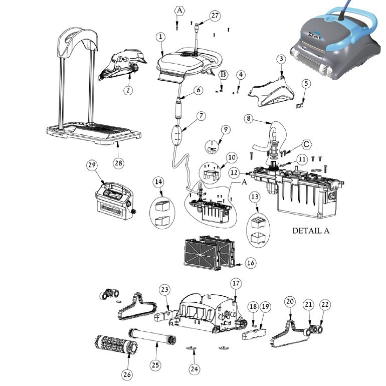 Dolphin Zenit 10 spare parts