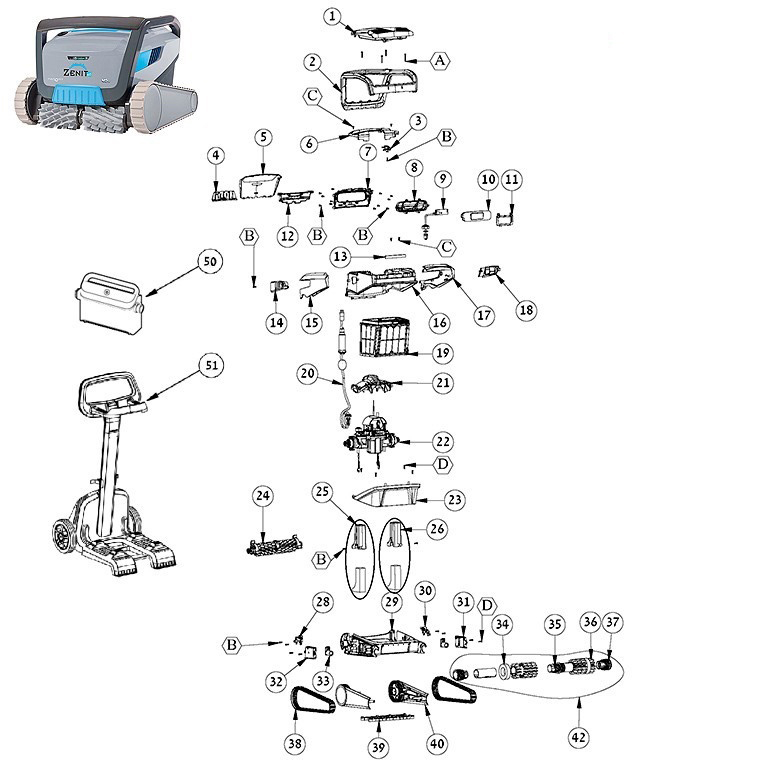 dolphin zenit 60 pool cleaner parts