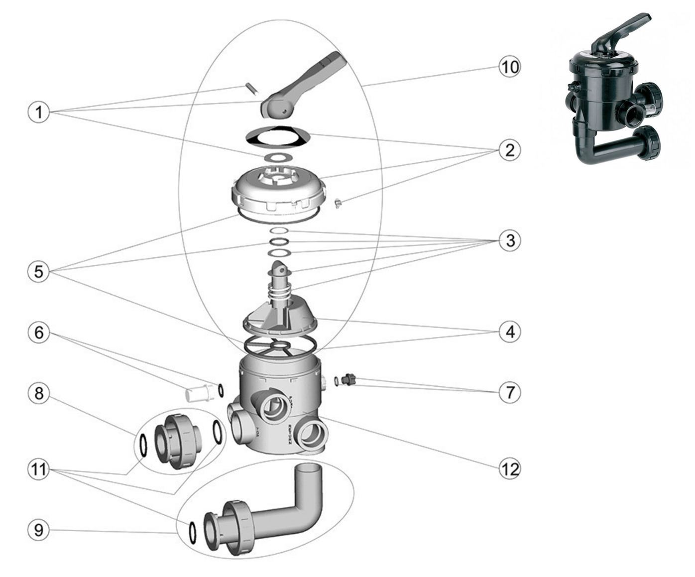 New Generation 1½" selector valve spare parts