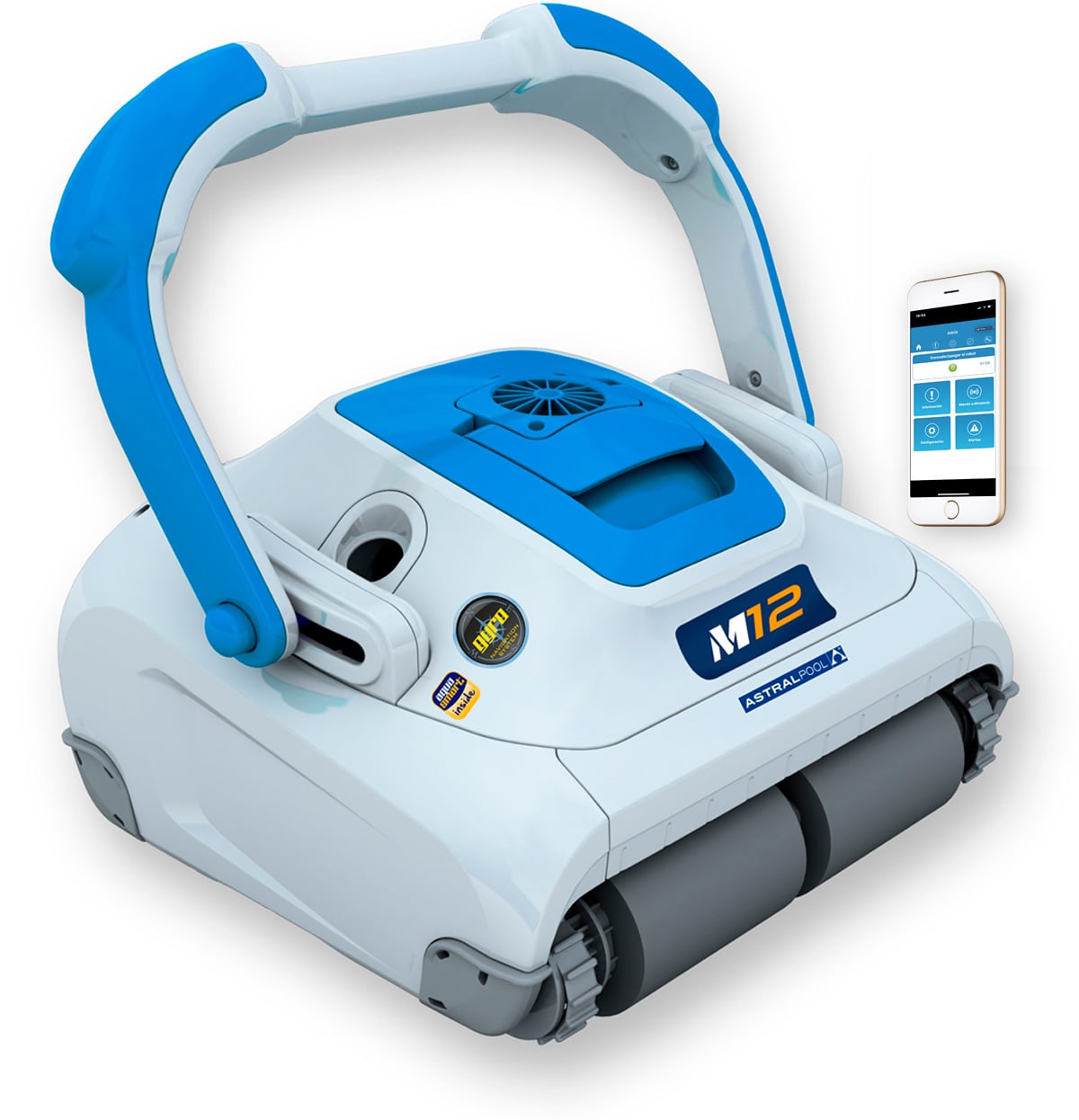 Robot Limpiafondos M12 de Astralpool para piscinas de hasta 100 metros cuadrados