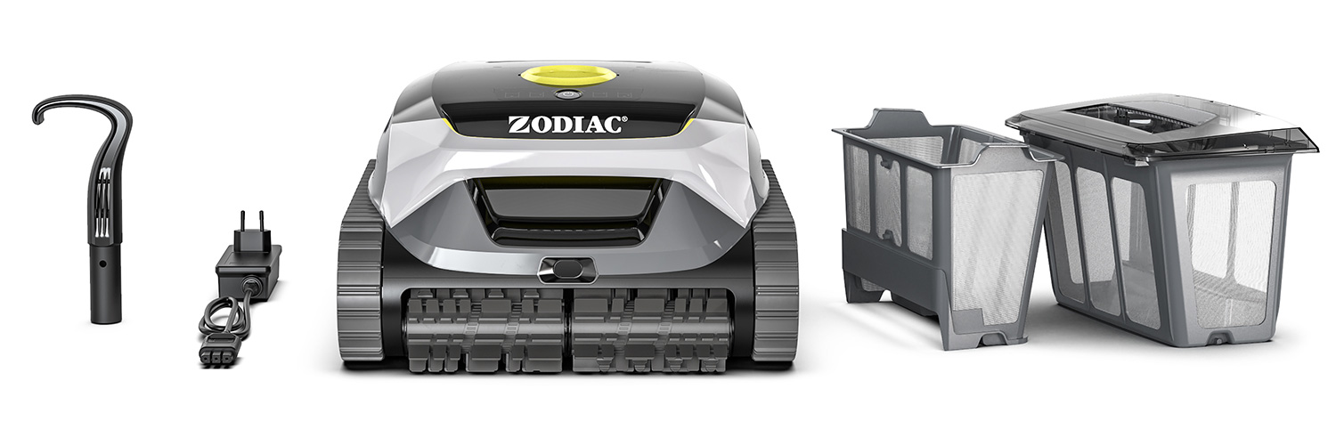 Zodiac Freedom Lite, robot limpiafondos SIN CABLES con Doble filtraci&oacute;n, cargador y Gancho universal